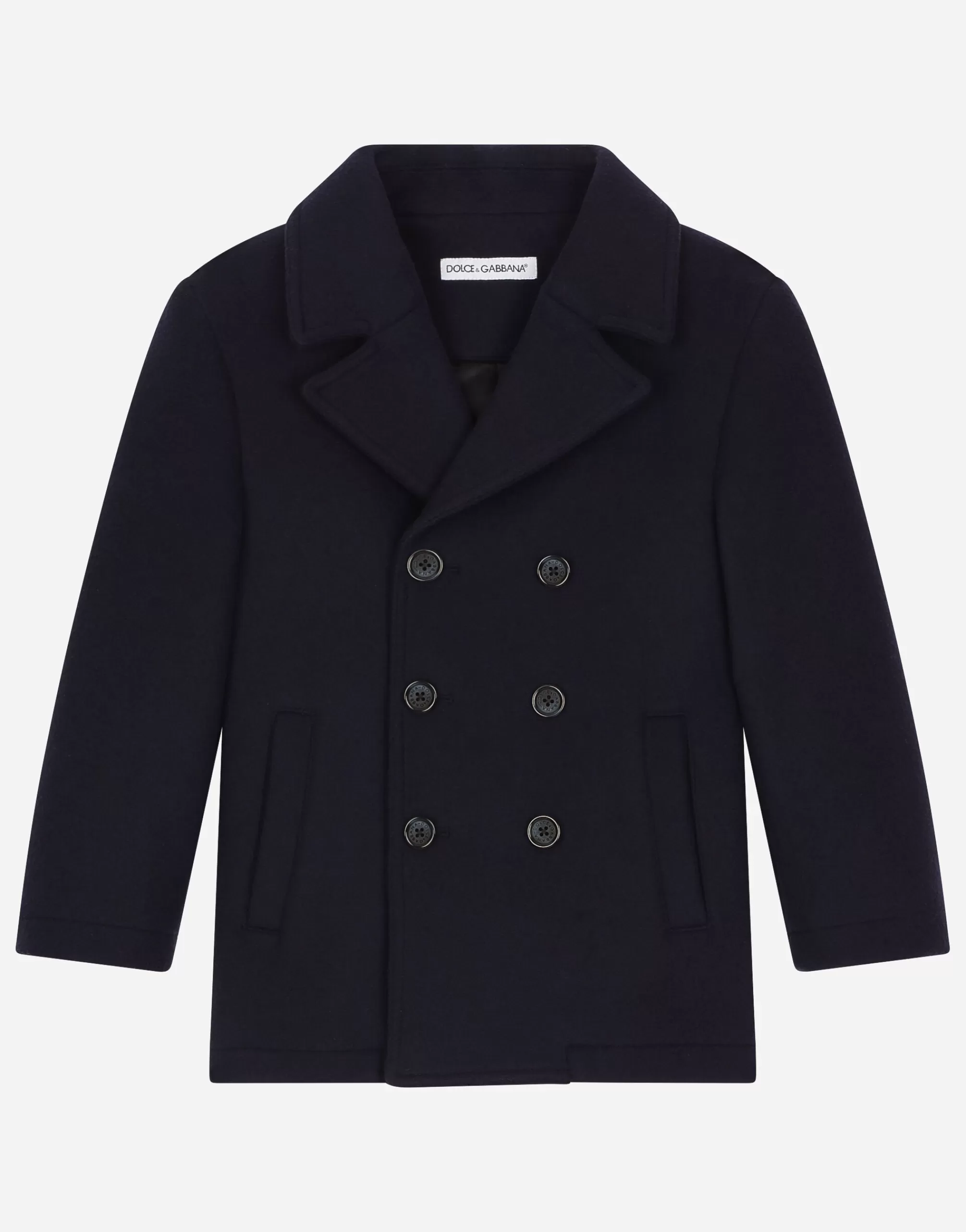 Coats And Jackets>Dolce&Gabbana Double-breasted wool coat Blue