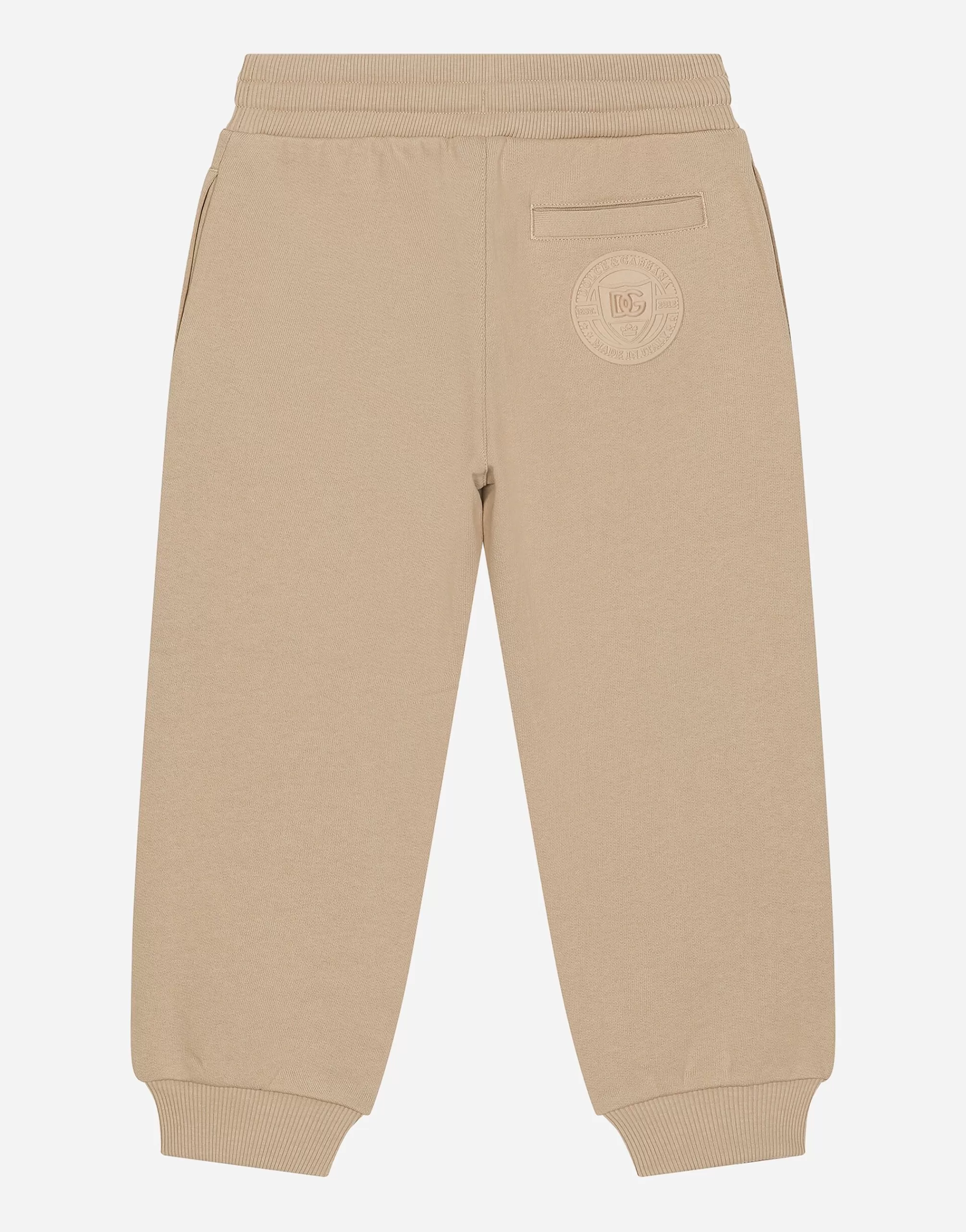 Trousers And Shorts>Dolce&Gabbana Jersey jogging pants with DG logo Beige