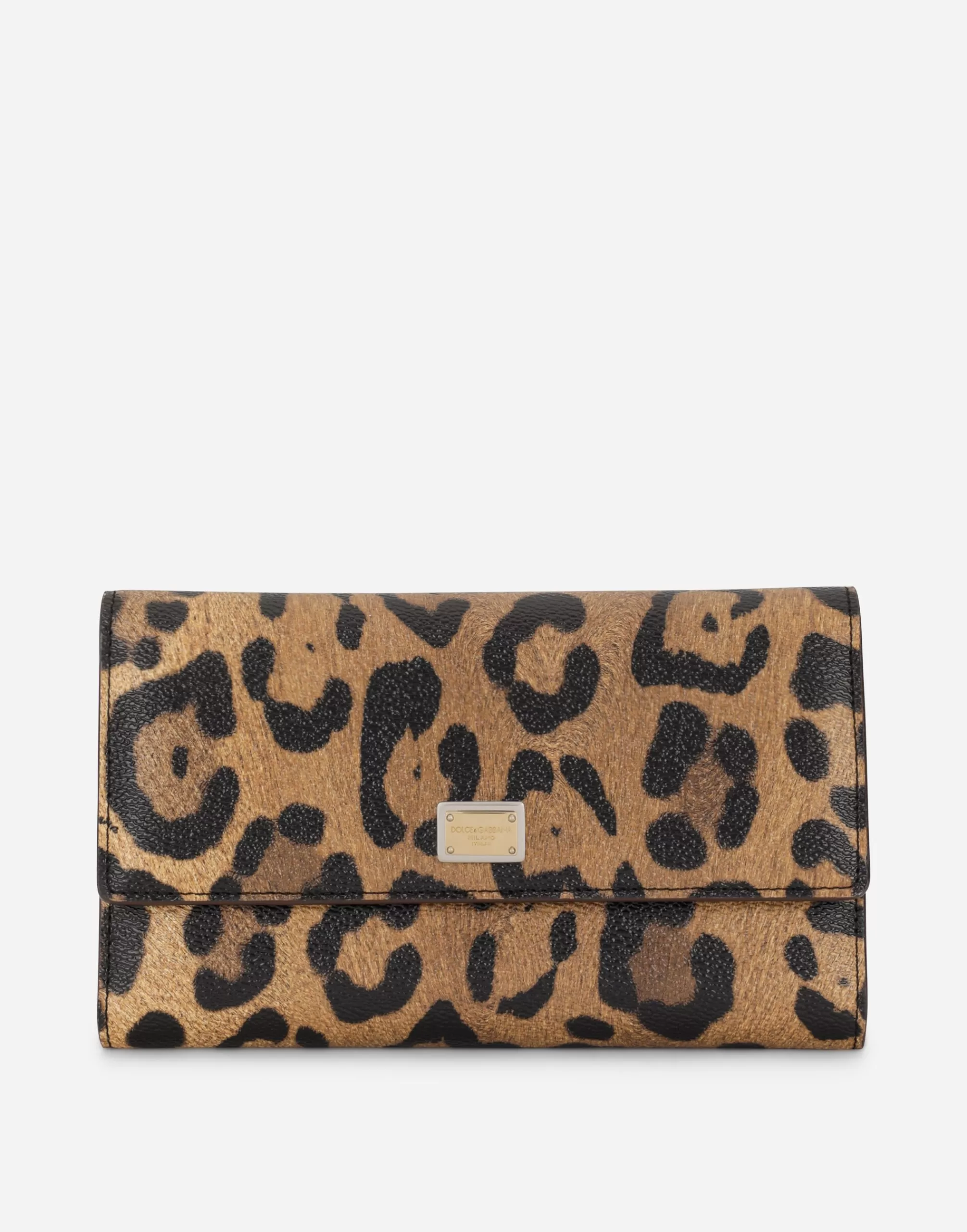 Wallets And Small Leather Goods>Dolce&Gabbana Leopard-print Crespo document holder with branded plate Multicolor