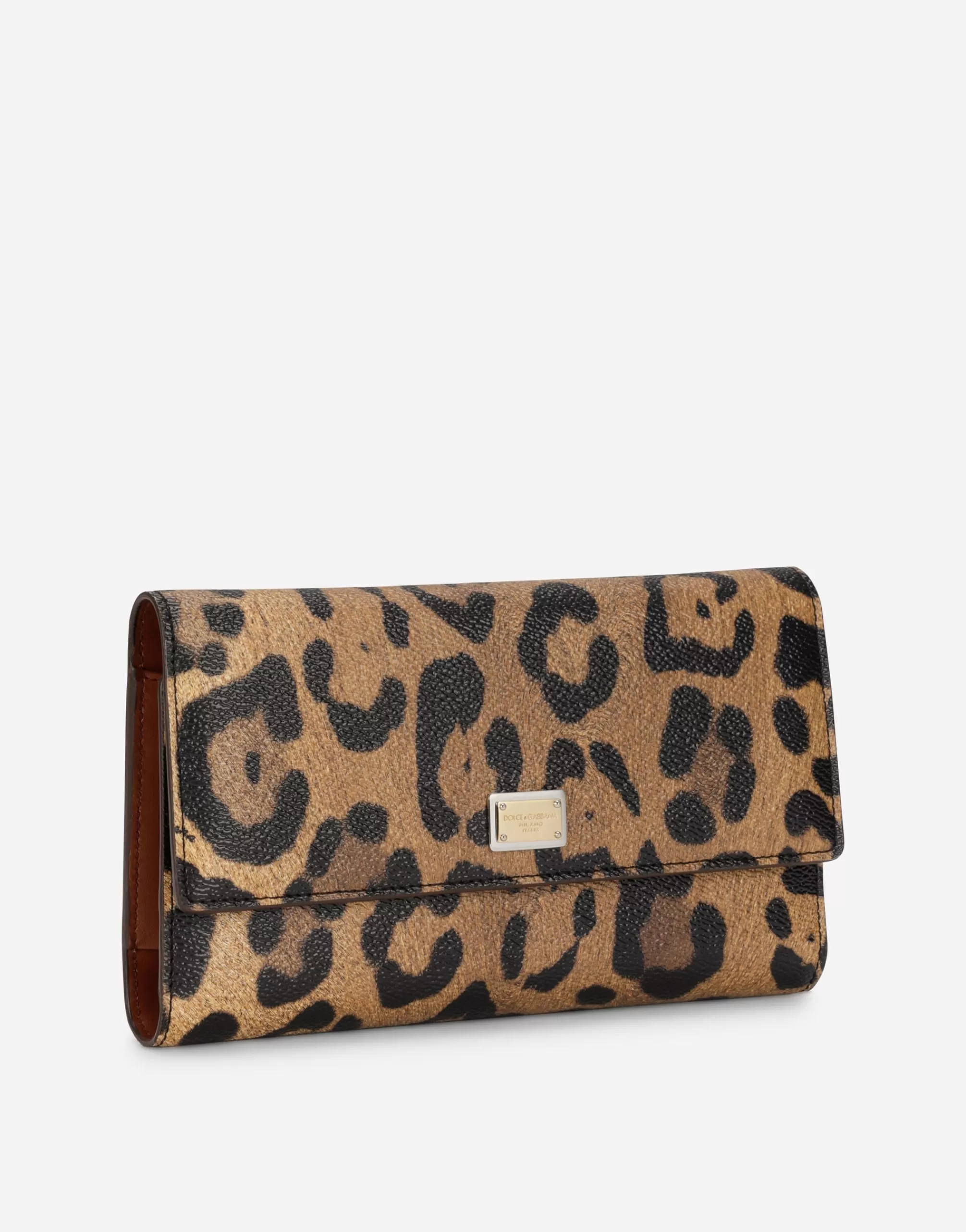 Wallets And Small Leather Goods>Dolce&Gabbana Leopard-print Crespo document holder with branded plate Multicolor