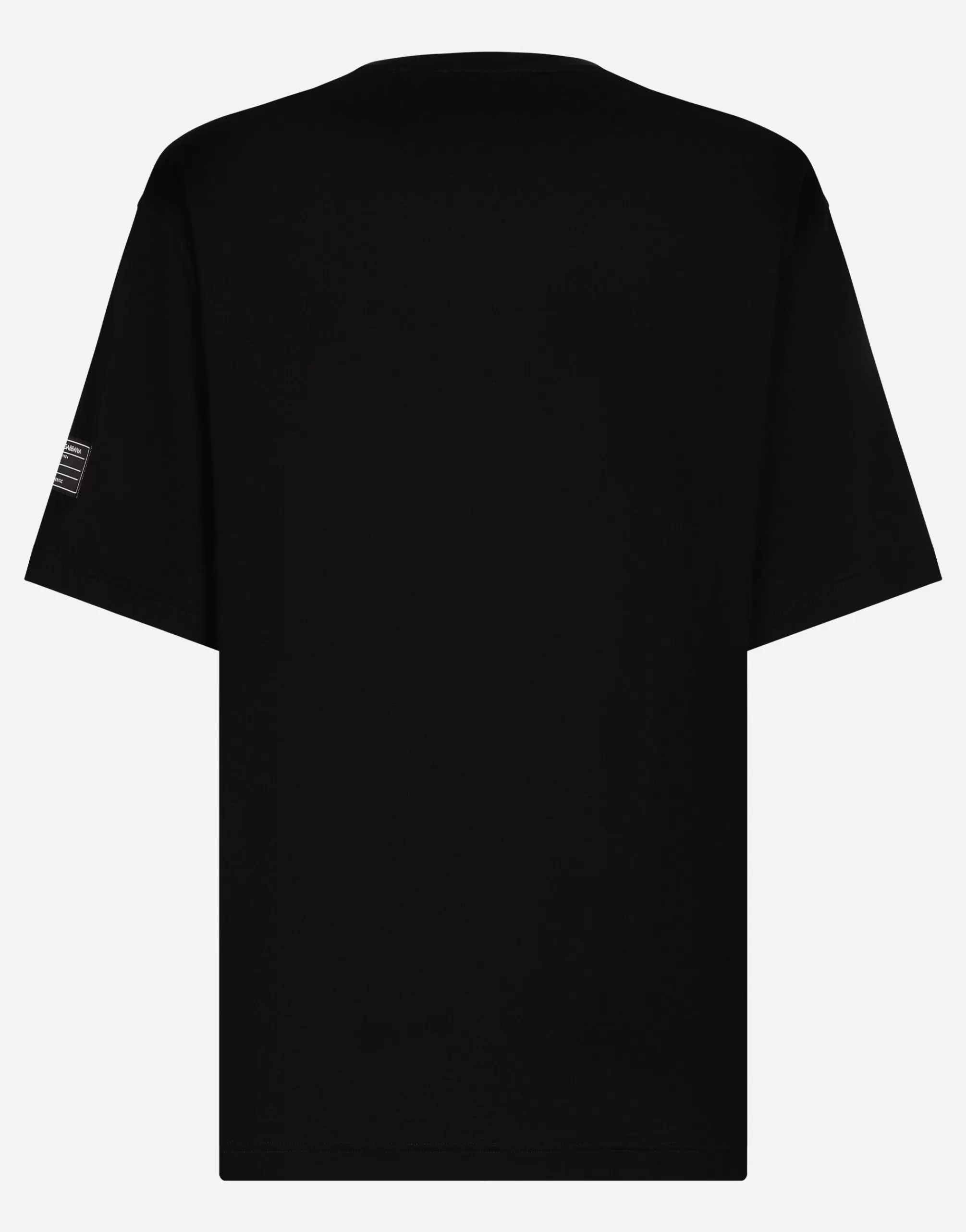 T-Shirts And Polos>Dolce&Gabbana Short-sleeved T-shirt with vertical logo print Black
